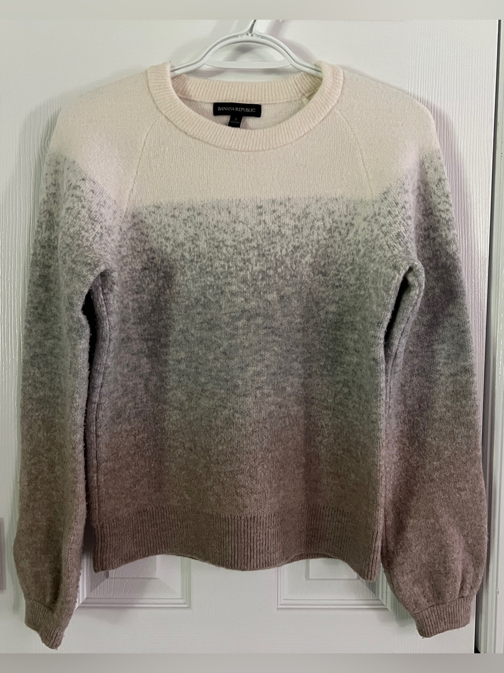 Banana Republic Cream to Gray Ombre Crewneck Sweater